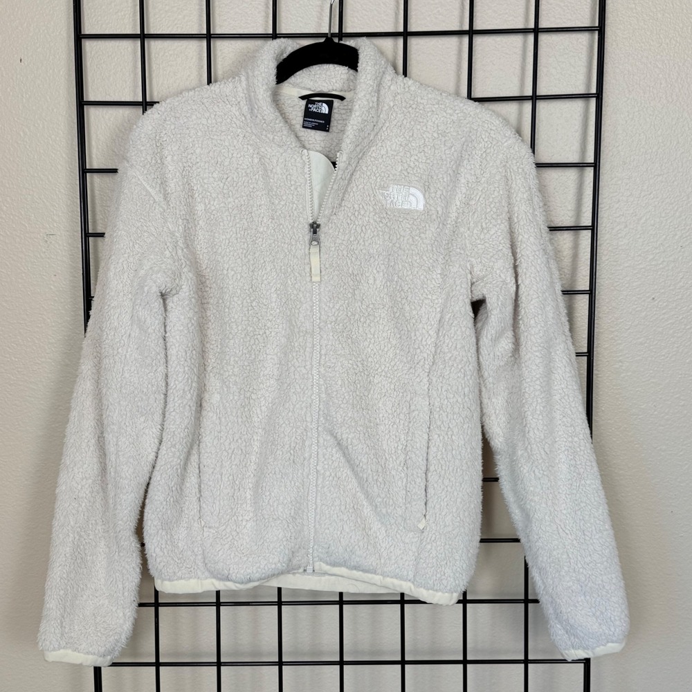 The North Face Sherpa Fleece Bomber Jacket Womens Small White Full Zip Gorpcore